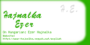 hajnalka ezer business card